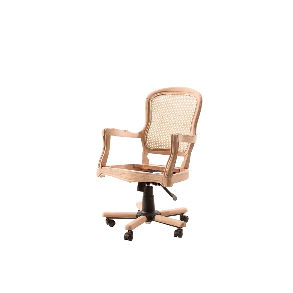 2520 HASIRLI KLASİK DÖNERLİ SANDALYE - Görsel 1